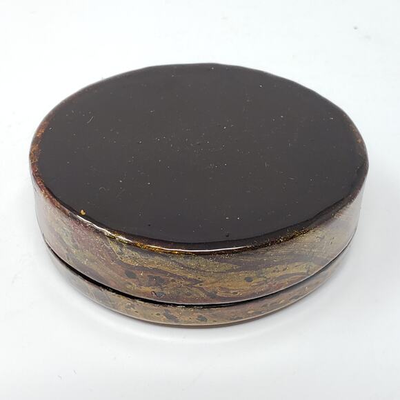 Small Home Master Hand Painted Lacquer Nesting Oval Jewelry Box - Picture 4 of 6